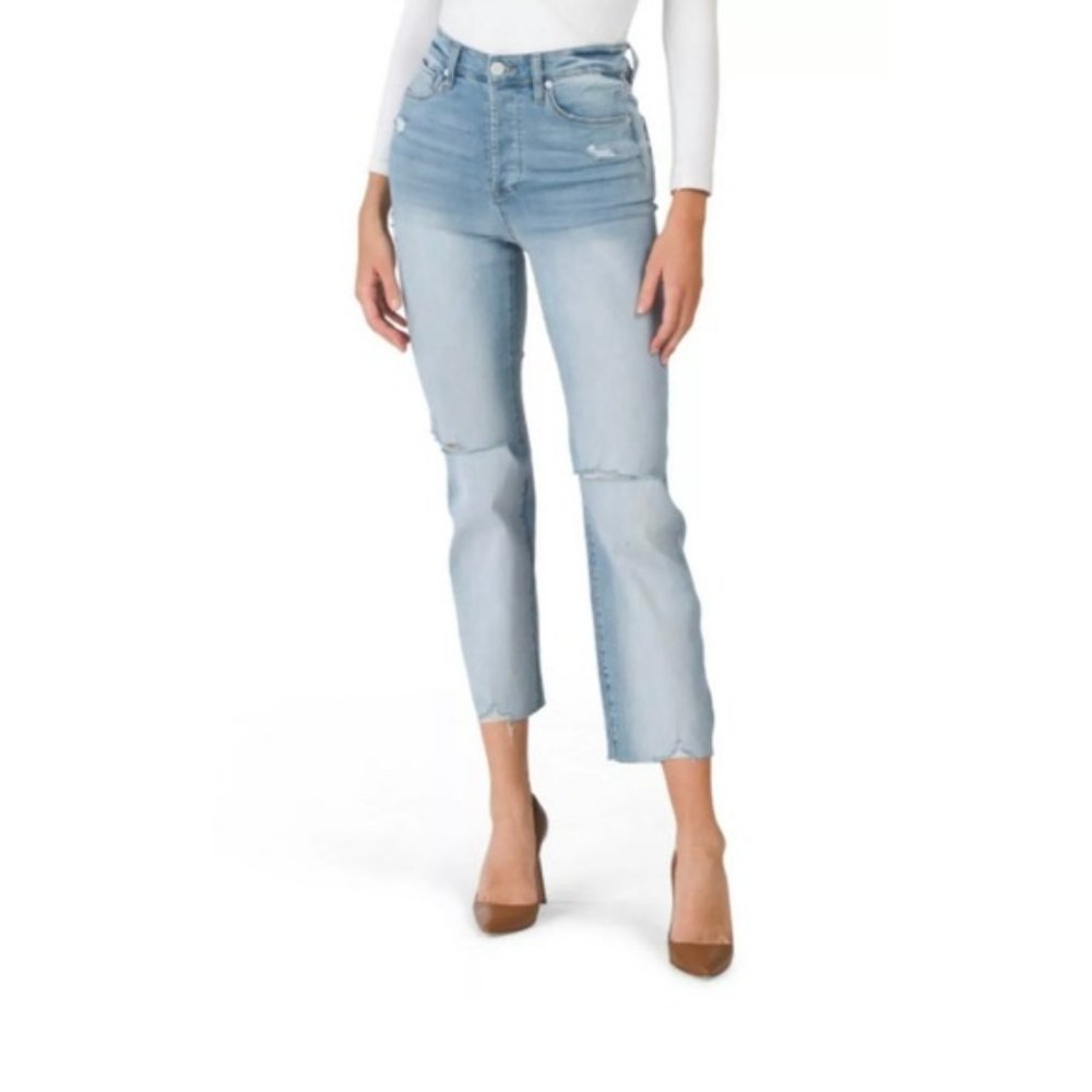 Blank NYC The Baxter Ribcage Straight Leg High Rise Waist Cropped Jean 29